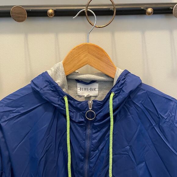 EUC Olive + Oak Women's Lightweight Hooded Windbreaker Jacket – Blue, Size Large - Picture 4 of 8